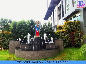 Đài phun nước trong sân vườn - Thiết kế thi công đài phun nước mini