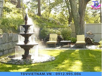 Mẫu đài phun nước sân vườn biệt thự - Thiết kế đài phun nước mini