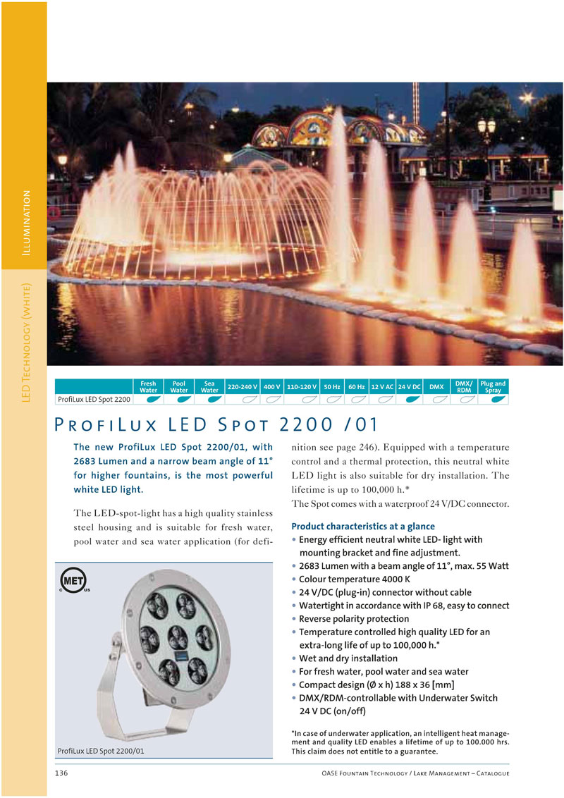 Đèn Led dưới nước Profilux LED Spot 2200 5