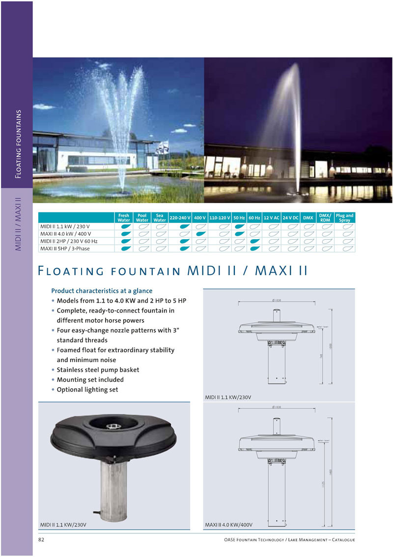 Vòi phun nước phao nổi MIDI II - MAXI II 10