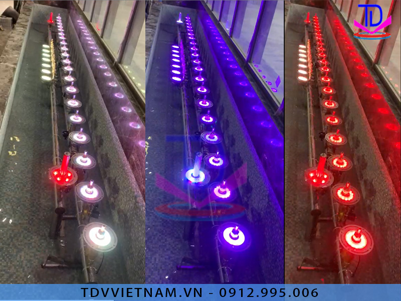 Chạy thử đèn âm nước lắp cho khách sạn Luxury Hotel Đà Nẵng